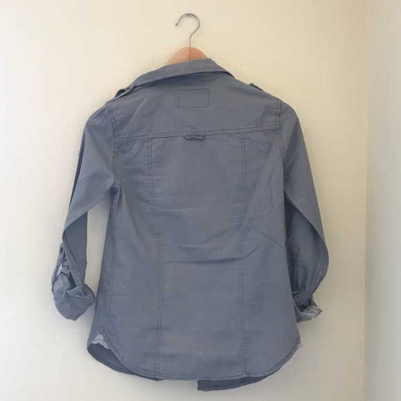 AEROPOSTALE - grey button up w collar - Picture 2 of 4